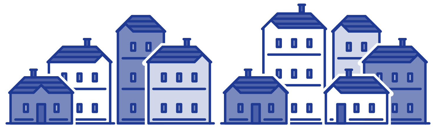 graphic of a line of houses