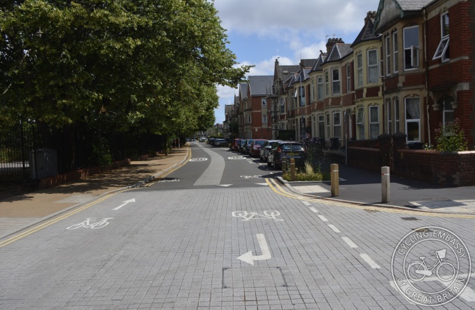 Image 10: A cycle street (Source: Cycling Embassy of Great Britain https://www.cycling-embassy.org.uk/photos/good-cycling-facility-of-the-week/good-cycling-facility-of-the-week-8th-august-2019)
