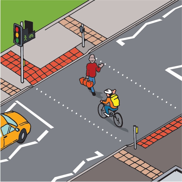 Image 6: A crossing with pedestrian and cycle signals (Source: South Yorkshire Safer Roads Partnership https://sysrp.co.uk/junior_road_safety_officers/safer_places_to_cross)